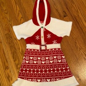 Knitted hooded Holiday Christmas Dress